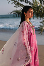 Qalamkar SA-13 Tara stitched suit model pose elegant embroidered outfit UK