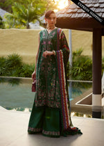 Kanwal Malik Serena stitched lawn suit emerald green full outfit look