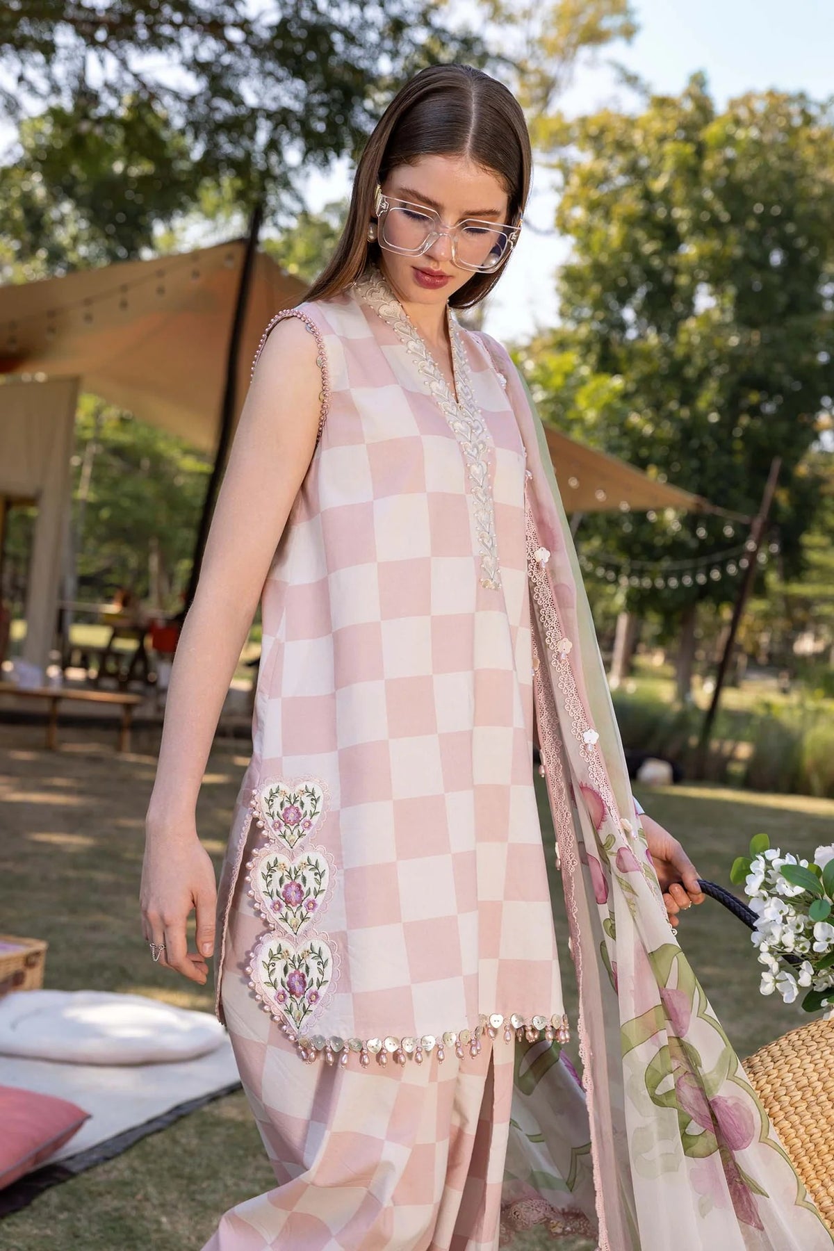M Prints by Maria B Stitched Lawn 3 Piece Suit D-06 A - Summer Collection