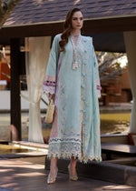 Kanwal Malik Eliana aqua stitched embroidered lawn suit front view