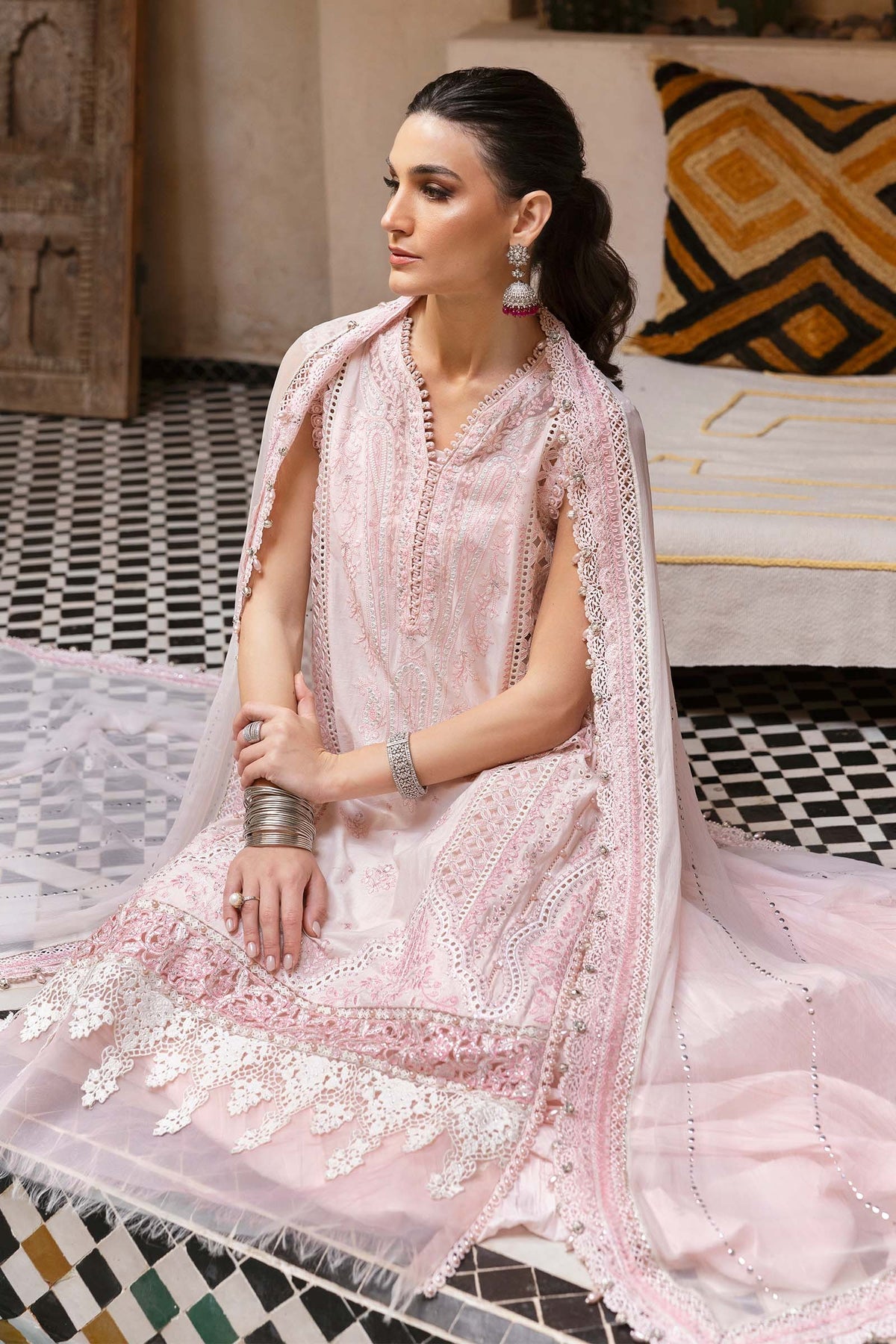 MARIA B Voyage Luxe Eid Lawn 2025 Original stitched Embroidered Suit D-2511-A