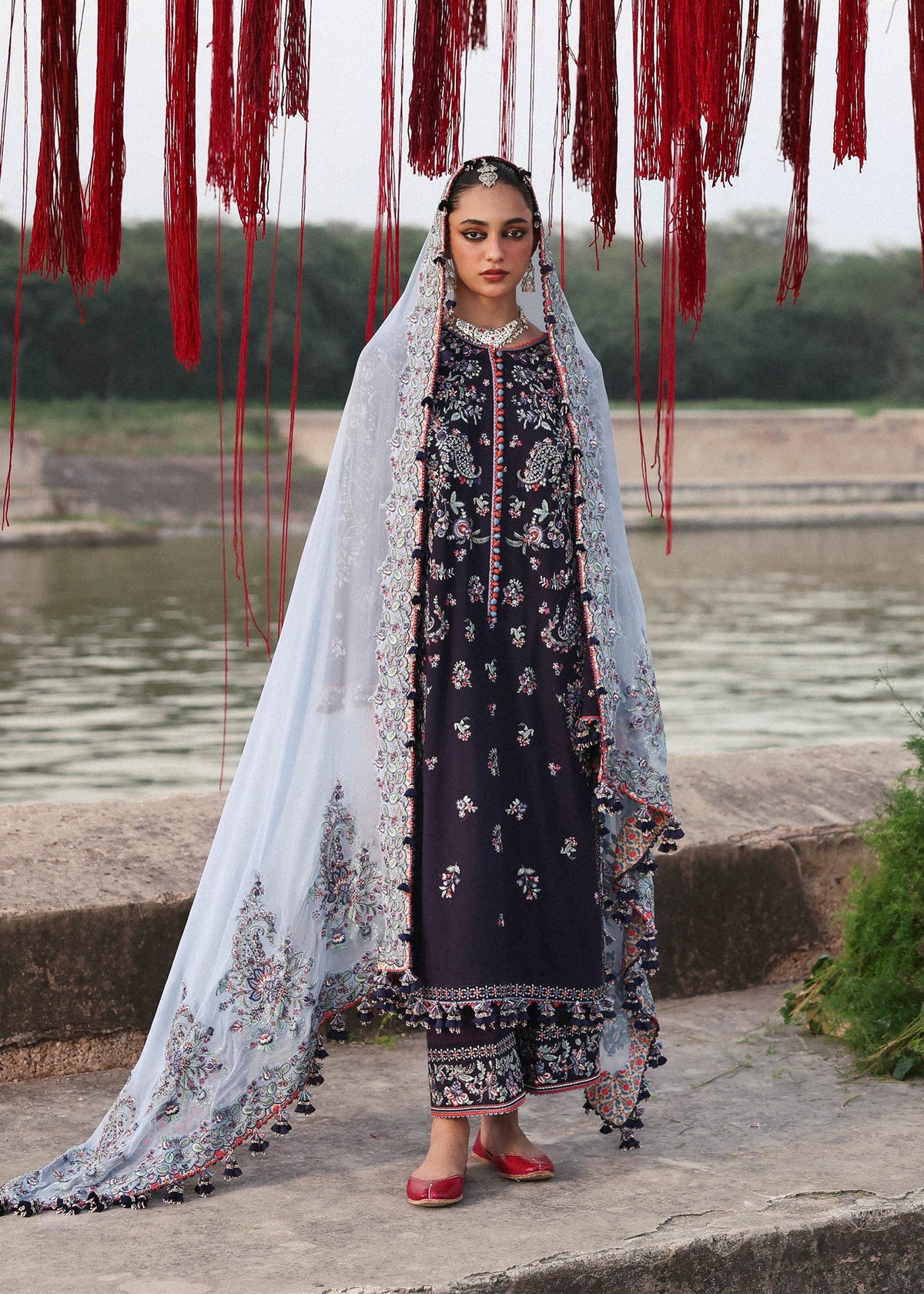 Hussain Rehar Stitched Karandi Winter Collection 2025 Rouge