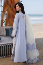 Qalamkar SA-08 Zayna luxury lawn dress side pose powder blue UK