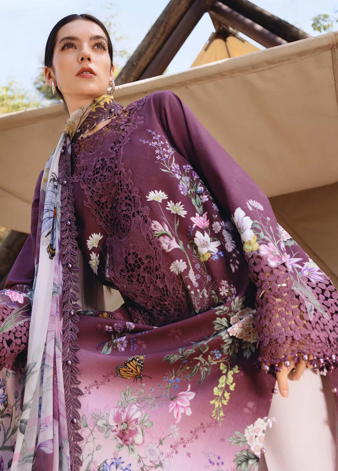 M Prints by Maria B Stitched Lawn 3 Piece Suit D-09 B - Summer Collection