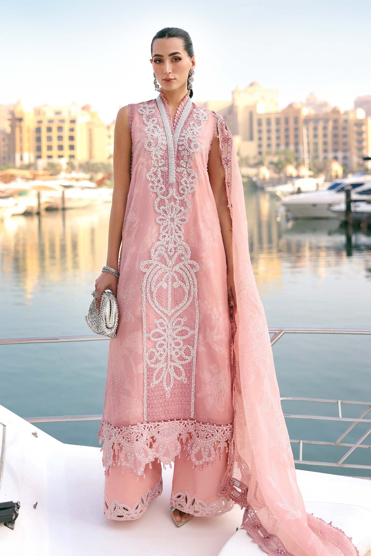 Maria B Stitched Embroidered Luxury Lawn 3 Piece Suit D-2604-B- Eid Collection
