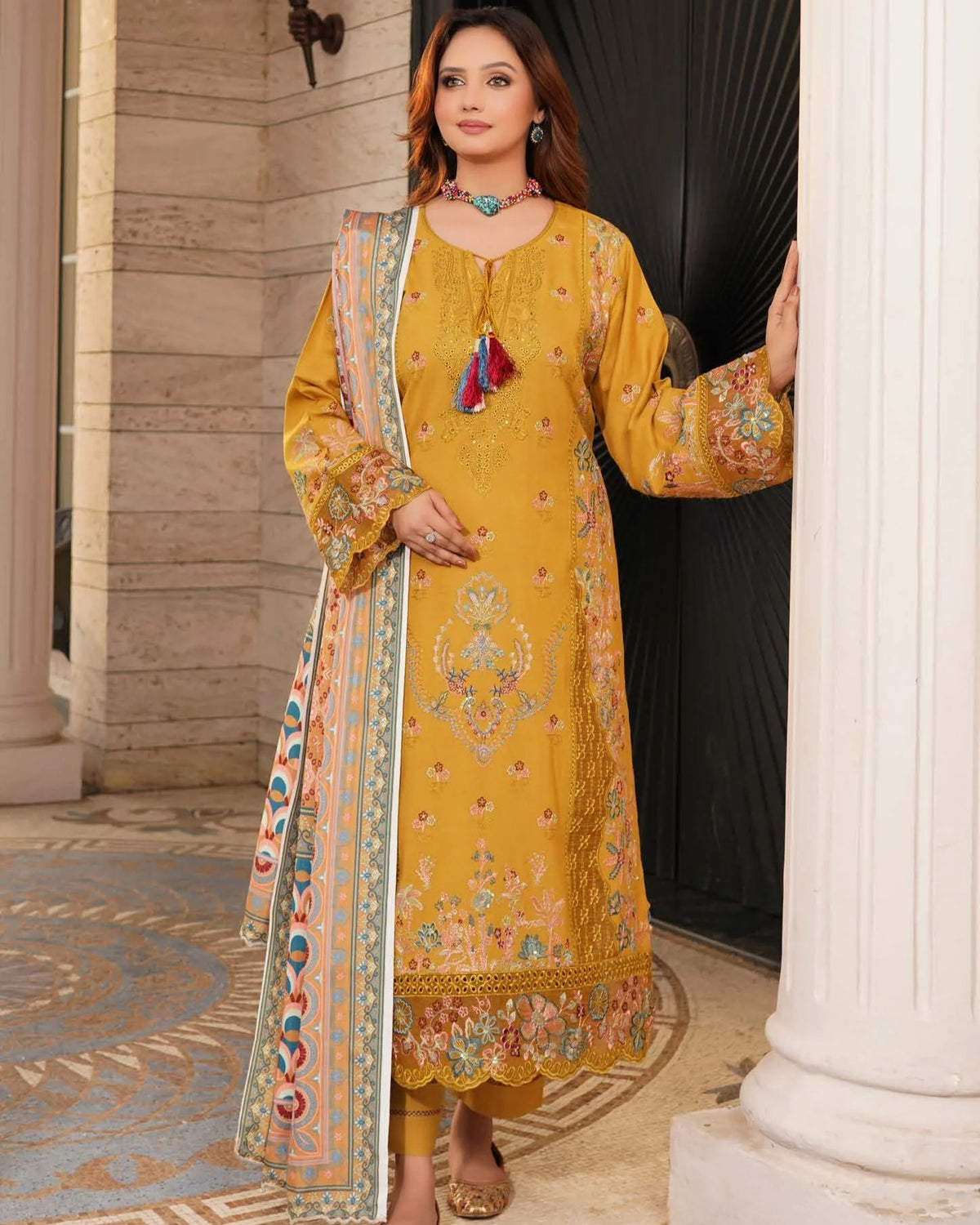 Munira Sitara Dhanak MSL 04 Mustard