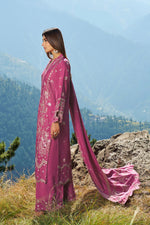 Reet By Ramsha - Three piece embroidered karandi suits with embroidered karandi shawls stitched & embellished | Original Ramsha Karandi Collection 2025 | R-1306