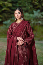 Reet By Ramsha - Three piece embroidered karandi suits with embroidered karandi shawls stitched & embellished | Original Ramsha Karandi Collection 2025 | R-1302