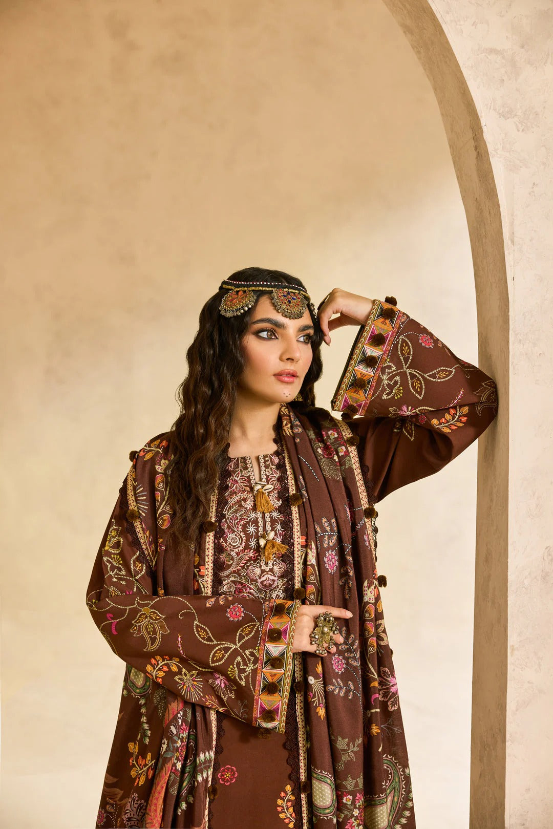 Florent one-nation Digital Printed Embroidered 3 piece stitched suit FON - 2B