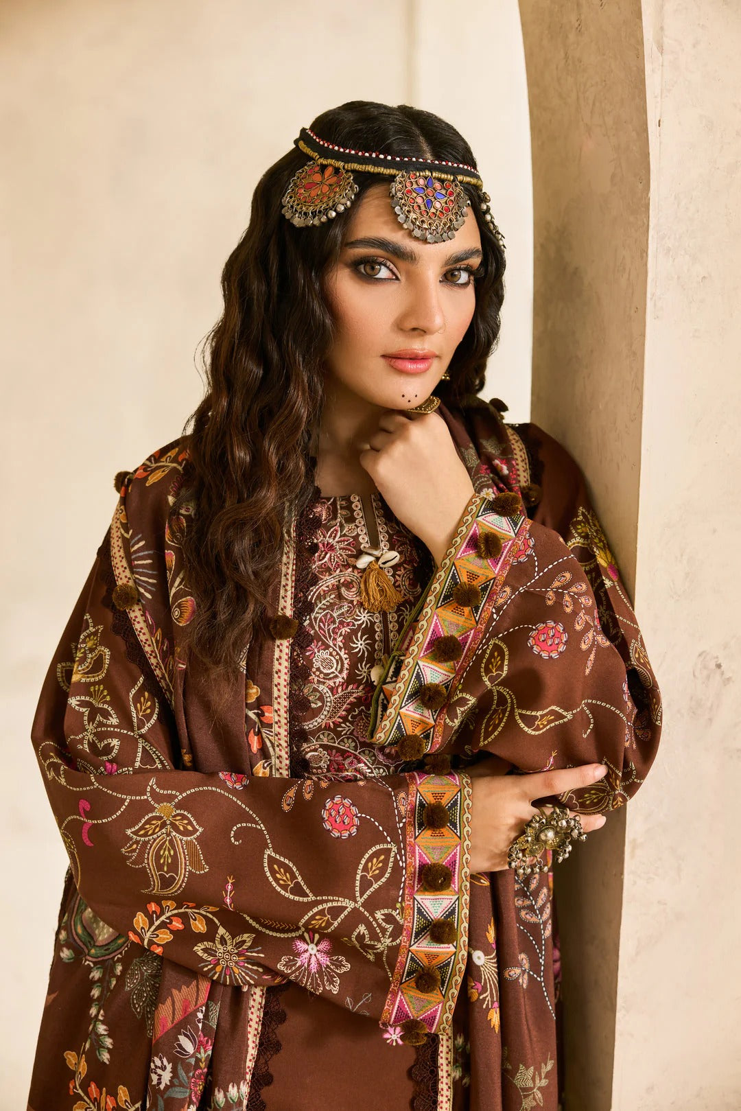 Florent one-nation Digital Printed Embroidered 3 piece stitched suit FON - 2B