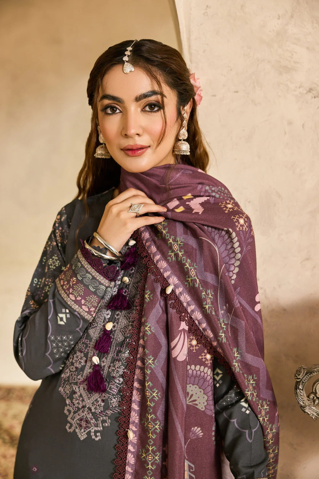 Florent one-nation Digital Printed Embroidered 3 piece stitched suit FON - 3A