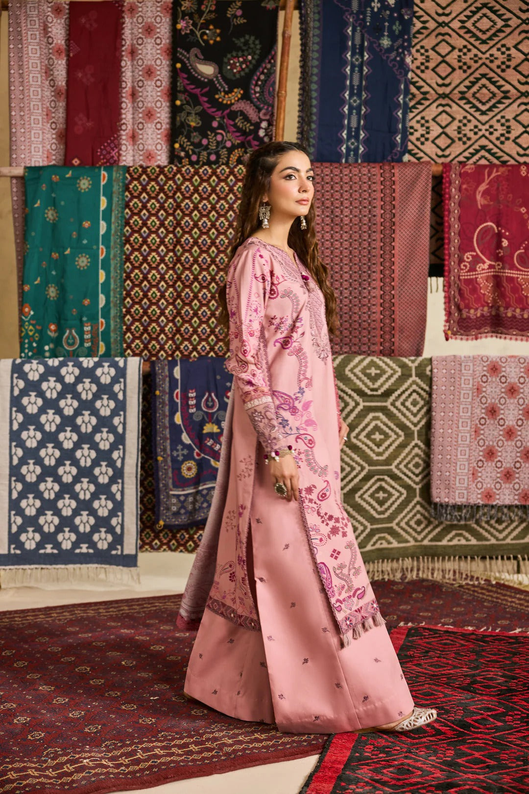 Florent one-nation Digital Printed Embroidered 3 piece stitched suitFON - 9A