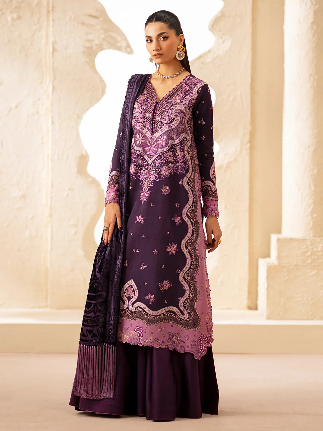 Saqqara-fall-winter Stitched 163 - B | 3 PC EmbroideredKotrai