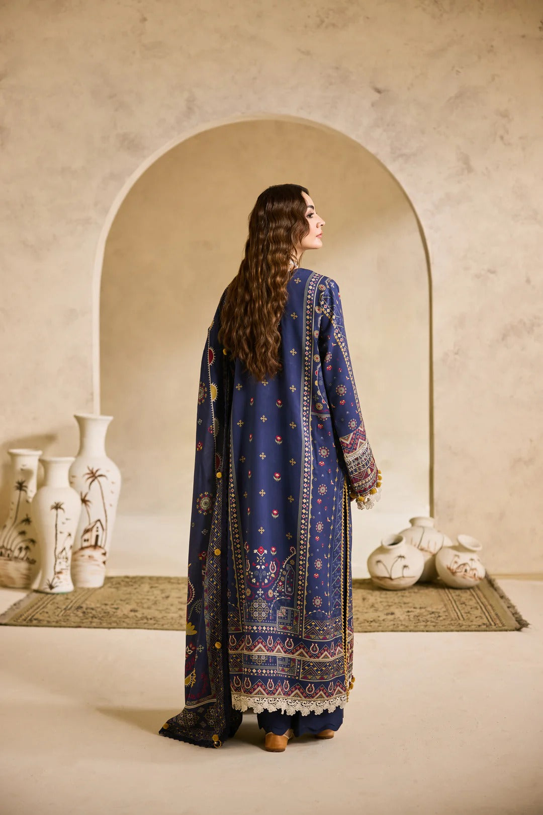 Florent one-nation Digital Printed Embroidered 3 piece stitched suit FON - 1A