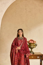 Florent one-nation Digital Printed Embroidered 3 piece stitched suit FON - 4A