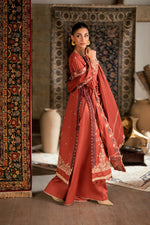 Florent shades-of-winter 3 piece stitched suit Embroidered Shirt With Embroidered Shawl FWS - 2A