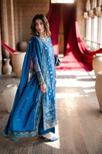 Florent shades-of-winter 3 piece stitched suit Embroidered Shirt With Embroidered Shawl FWS - 3B