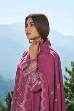 Reet By Ramsha - Three piece embroidered karandi suits with embroidered karandi shawls stitched & embellished | Original Ramsha Karandi Collection 2025 | R-1306