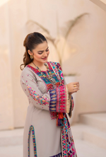 Winter Luxury 3 Piece Embroidered Mishaal Karma CollectionCLOUD SKU:KC-1539