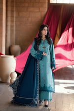 Florent shades-of-winter 3 piece stitched suit Embroidered Shirt With Embroidered Shawl FWS - 2B