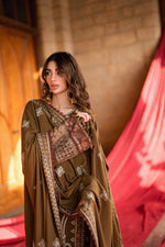 Florent shades-of-winter 3 piece stitched suit Embroidered Shirt With Embroidered Shawl FWS - 6A