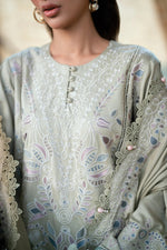 Florent shades-of-winter 3 piece stitched suit Embroidered Shirt With Embroidered Shawl FWS - 8A