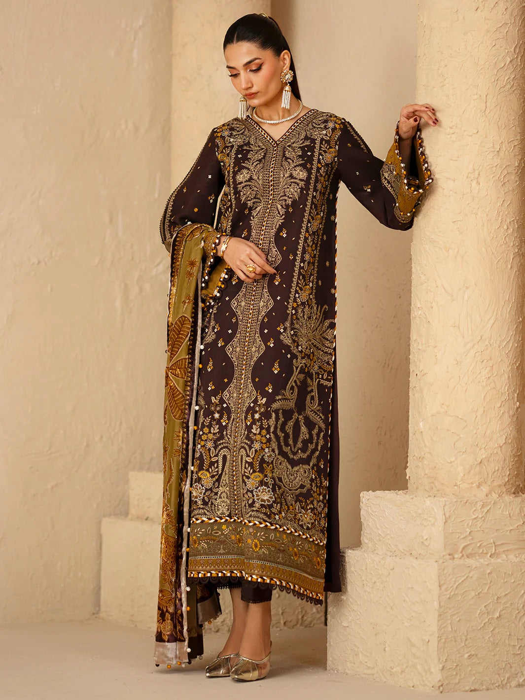 Saqqara-fall-winter Stitched 164 - A | 3 PC EmbroideredKotrai