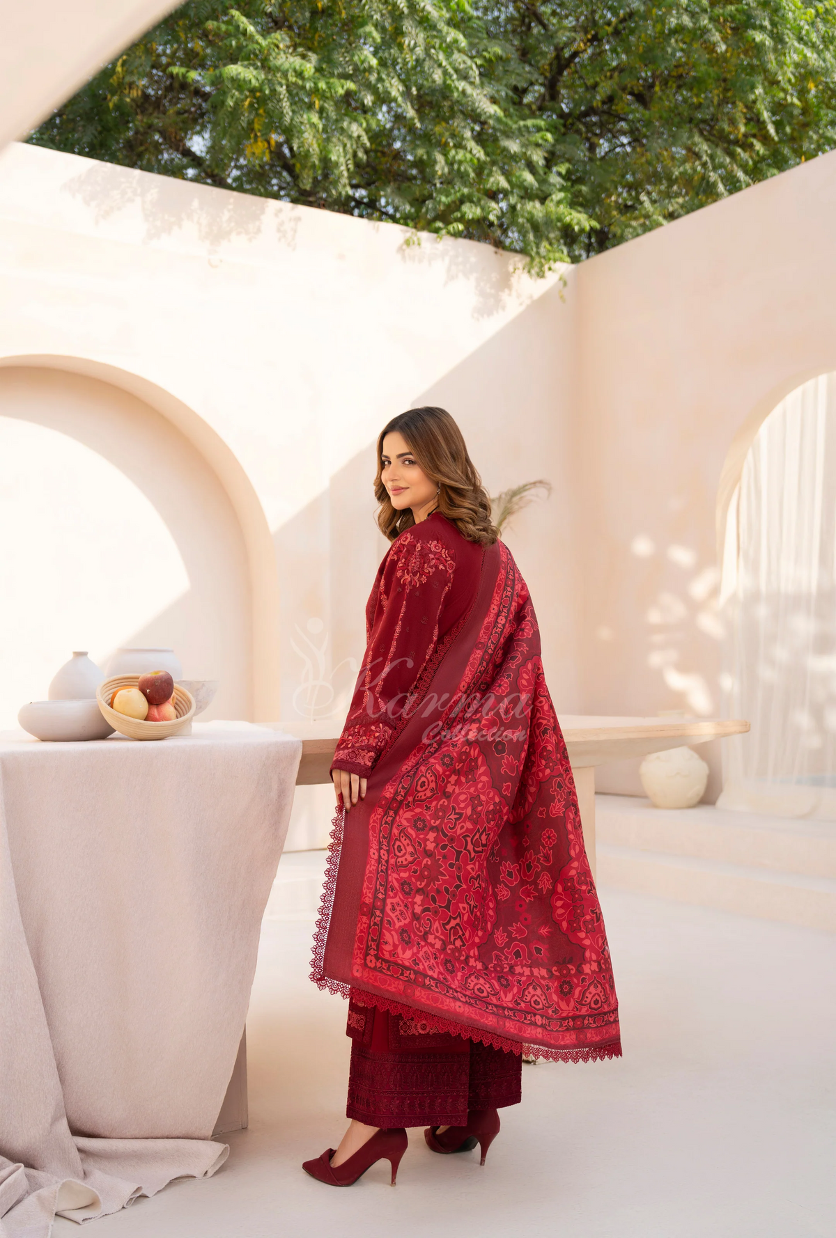 Winter Luxury 3 Piece Embroidered Mishaal Karma CollectionEMBER SKU:KC-1537