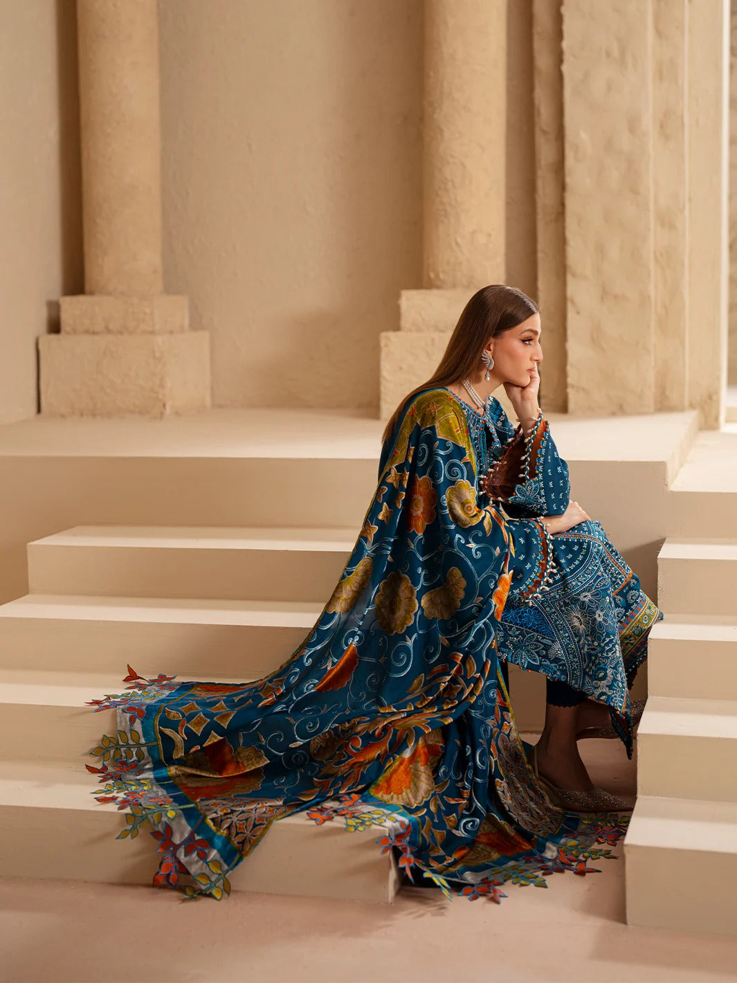 Saqqara-fall-winter Stitched 166 - A | 3 PC EmbroideredKotrai