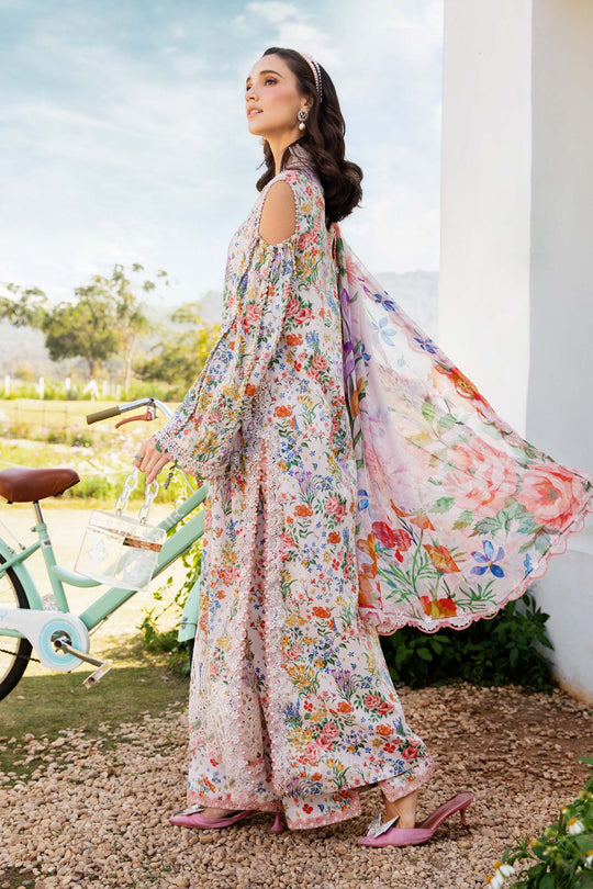 Maria B M Print | 3 Piece Stitched Printed Lawn Suit | MPT-2507-A
