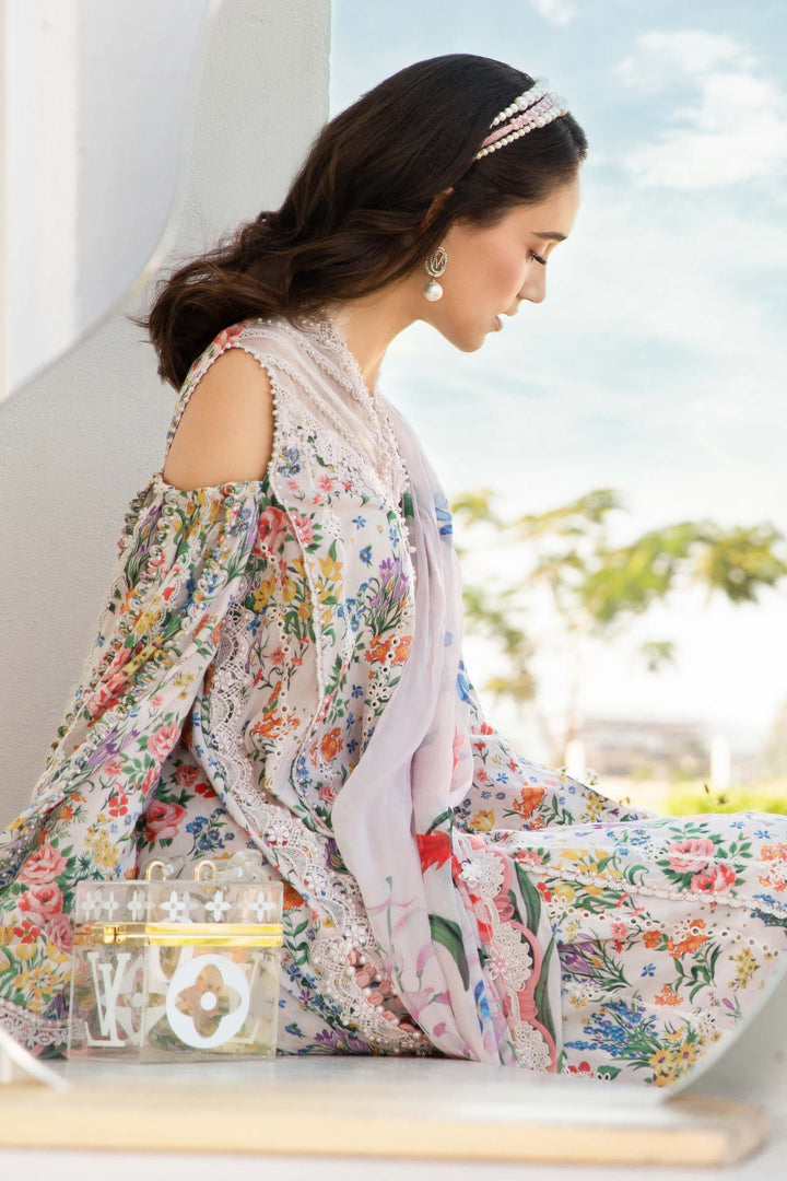 Maria B M Print | 3 Piece Stitched Printed Lawn Suit | MPT-2507-A