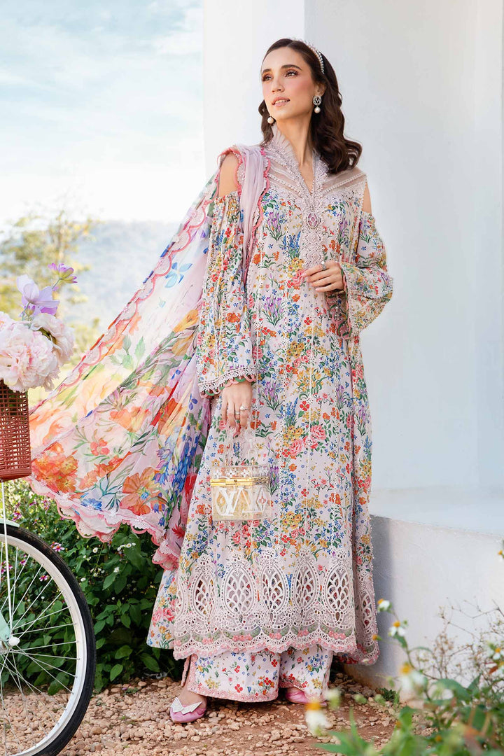 Maria B M Print | 3 Piece Stitched Printed Lawn Suit | MPT-2507-A