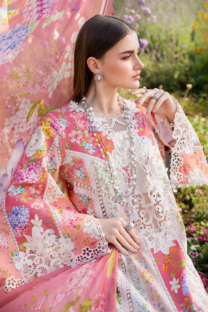 Maria B M Print | 3 Piece Stitched Printed Lawn Suit |MPT-2509-B