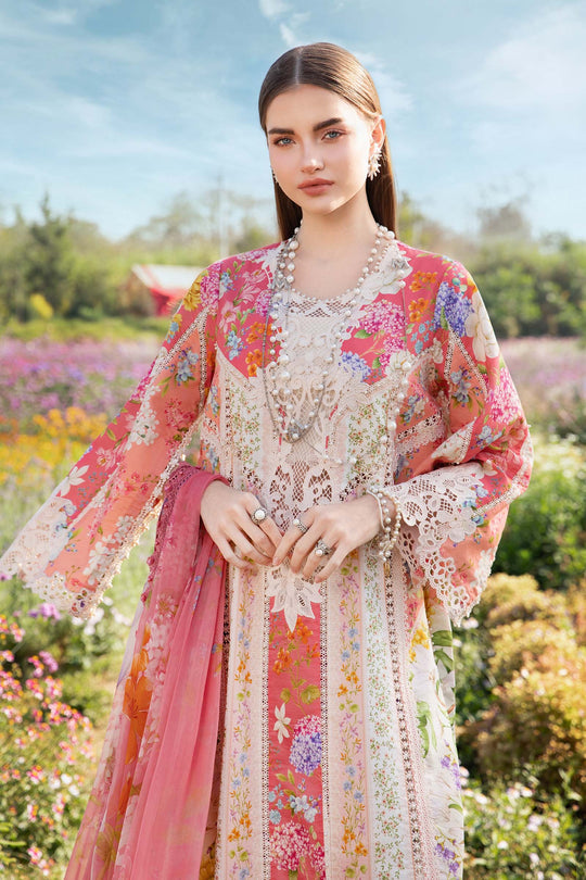 Maria B M Print | 3 Piece Stitched Printed Lawn Suit |MPT-2509-B