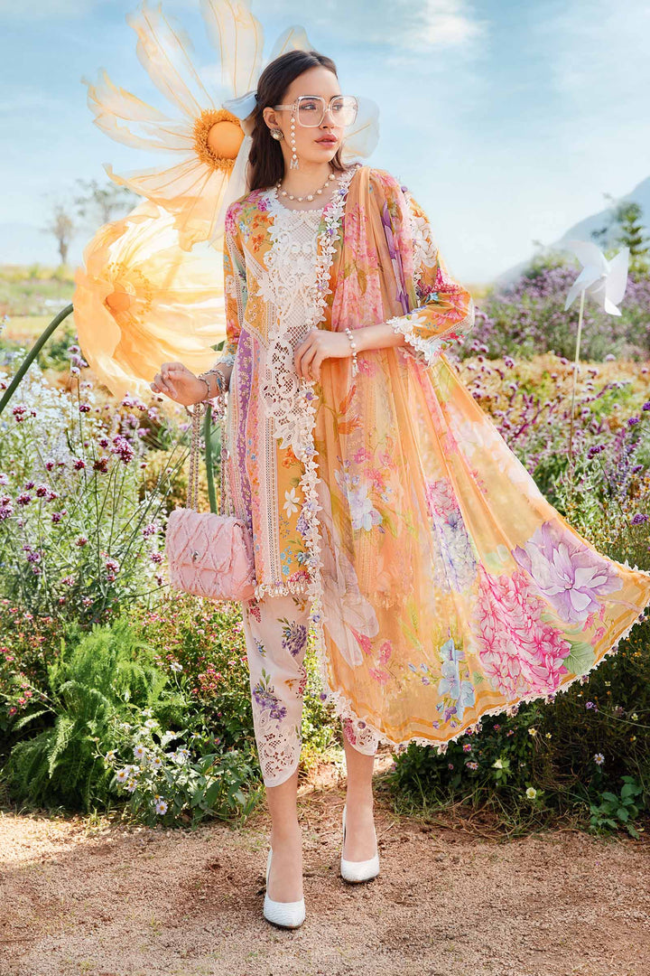 Maria B M Print | 3 Piece Stitched Printed Lawn Suit |MPT-2509-A
