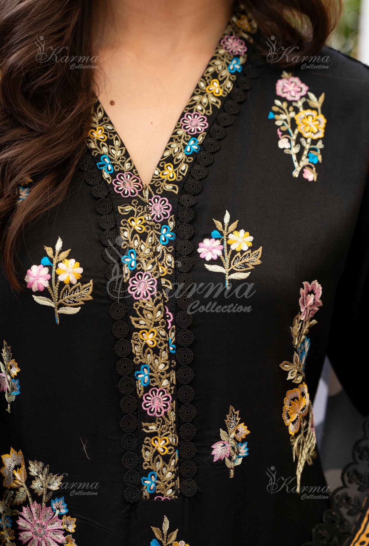 Karma Collection Winter 2024 Aangan II -1406 | JET BLACK
