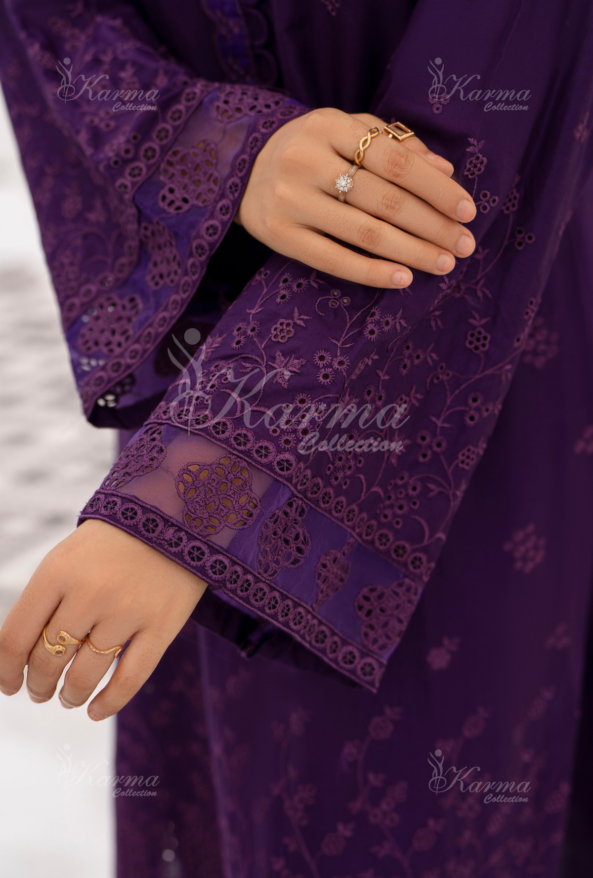 Afsana By KARMA COLLECTION (1391) Plum Chikankari Edit Latest Volume Causal 3 piece Suit