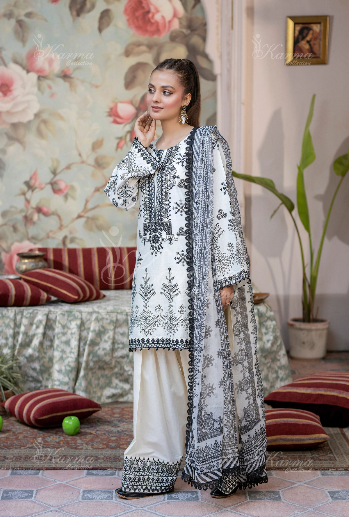 Karma Collection PURE WHITE KC-1453- Eid Colletion