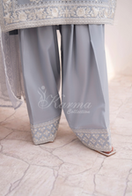 Farshi Shalwar with Embroidered Karma CollectionDOVE GREY SKU:KC-1476