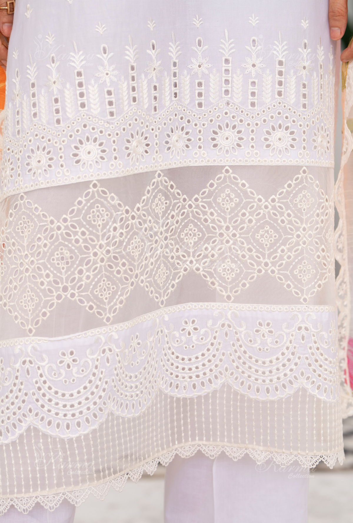 Afsana By KARMA COLLECTION (1392) WhiteChikankari Edit Latest Volume Causal 3 piece Suit