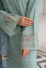 Afsana By KARMA COLLECTION (1394) Mint Blue Chikankari Edit Latest Volume 2