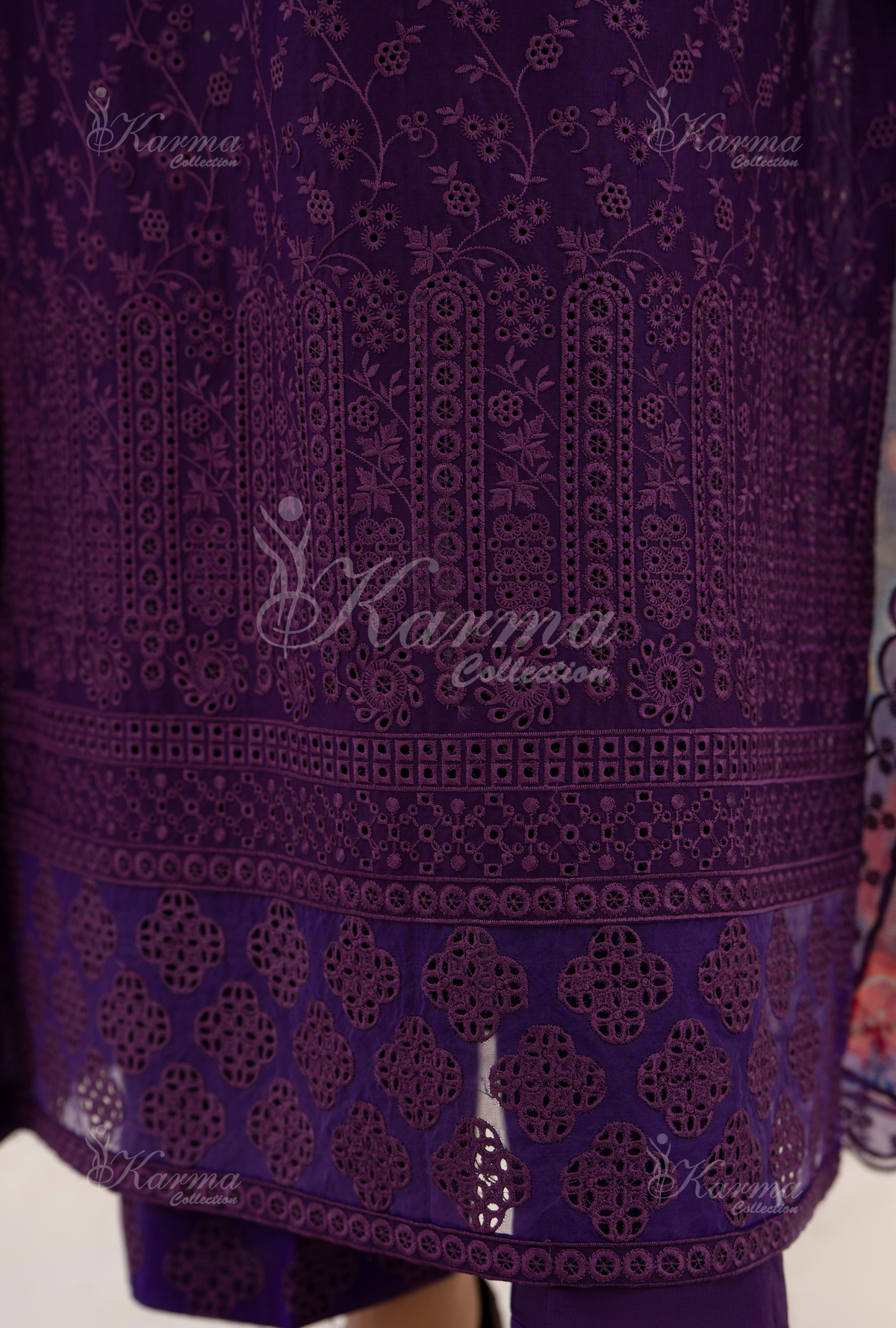 Afsana By KARMA COLLECTION (1391) Plum Chikankari Edit Latest Volume Causal 3 piece Suit