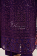 Afsana By KARMA COLLECTION (1391) Plum Chikankari Edit Latest Volume Causal 3 piece Suit