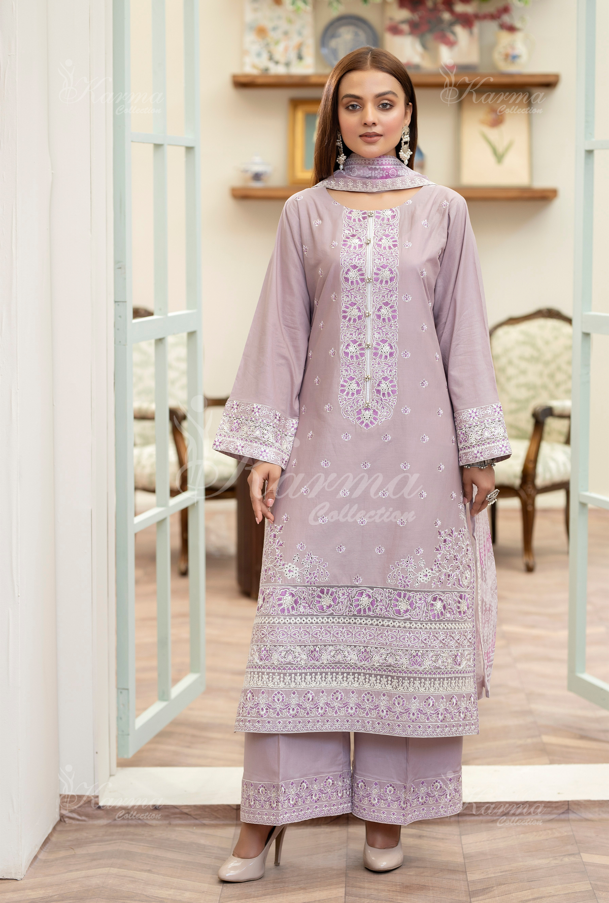 Karma Collection SOFT LAVENDER KC-1455- Eid Colletion