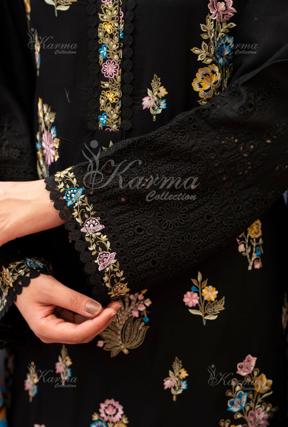 Karma Collection Winter 2024 Aangan II -1406 | JET BLACK