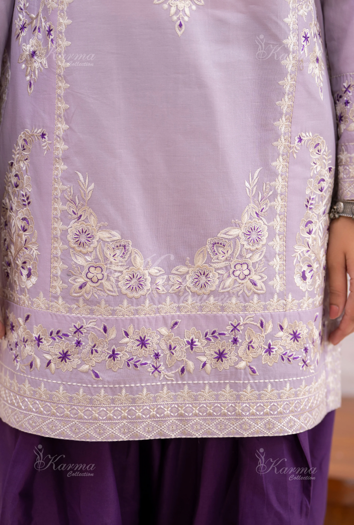 Farshi Shalwar with Embroidered Karma CollectionMAUVE DUSK SKU:KC-1484