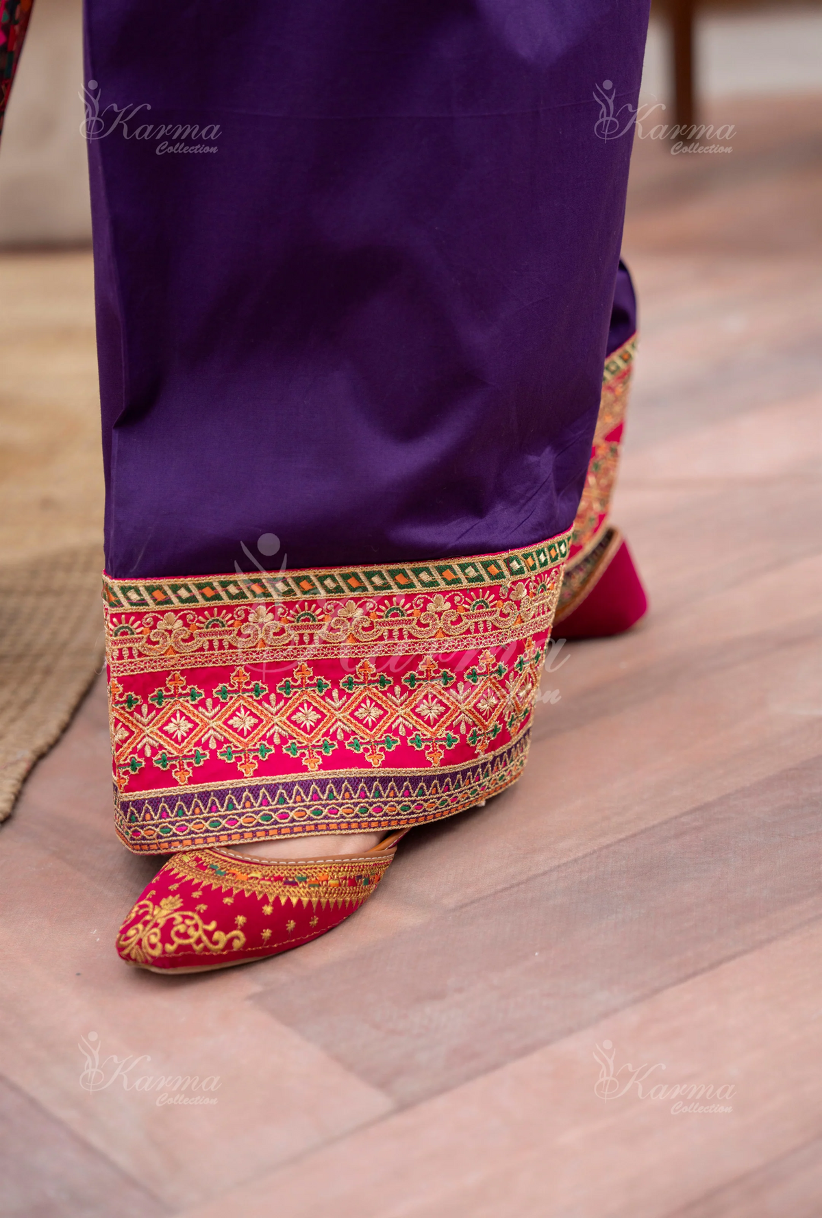Farshi Shalwar with Embroidered Karma CollectionAMETHYST MIST SKU:KC-1483