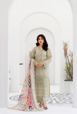 Afsana By KARMA COLLECTION (1386) Glacial GreenChikankari Edit Latest Volume Causal 3 piece Suit