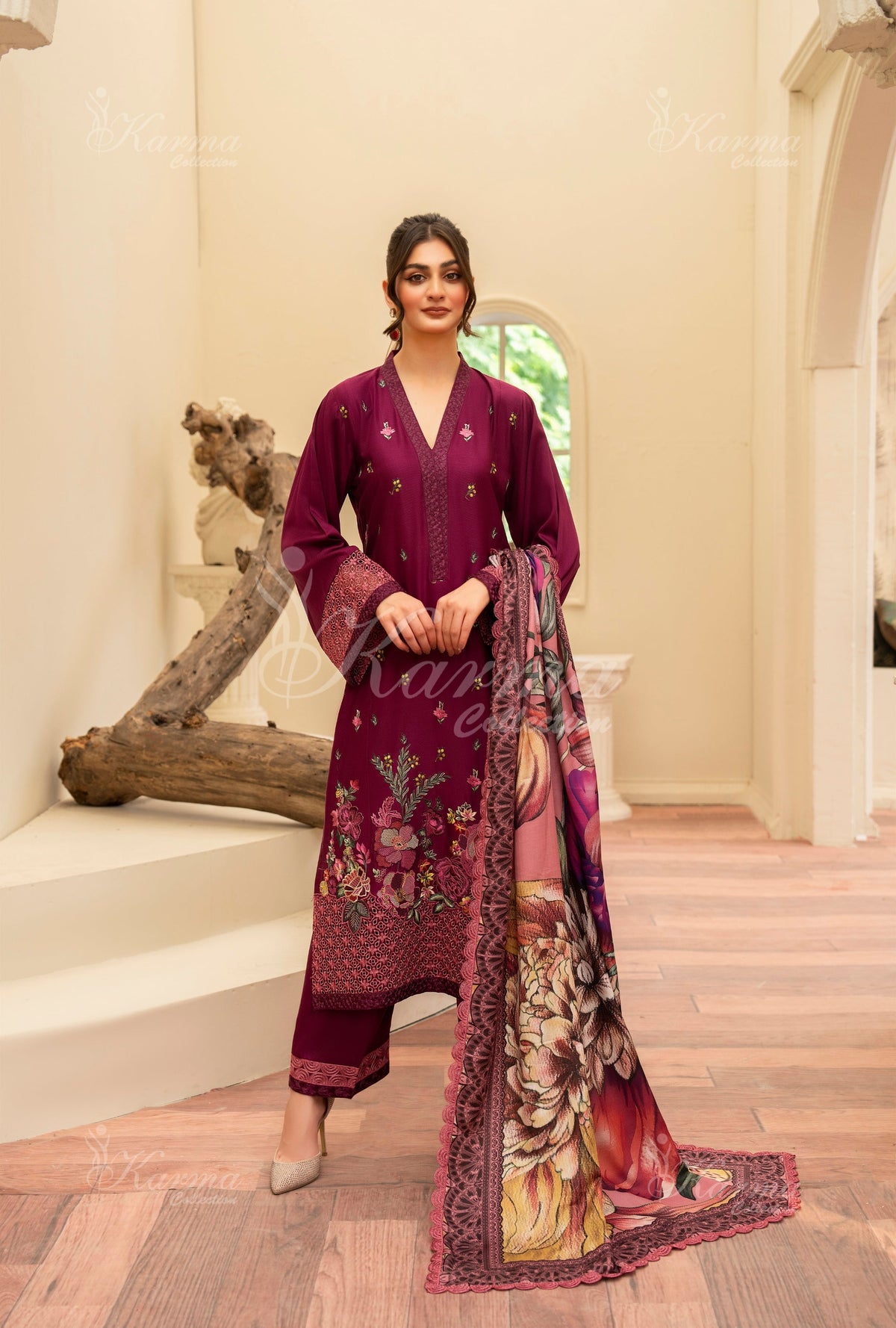 Karma CollectionWinter 2024 Aangan II -1409| BERRY MAROON