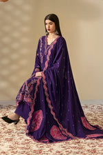 Reet By Ramsha - Three piece embroidered karandi suits with embroidered karandi shawls stitched & embellished | Original Ramsha Karandi Collection 2024 | R-1203